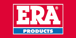 era locks logo white writing on a red background